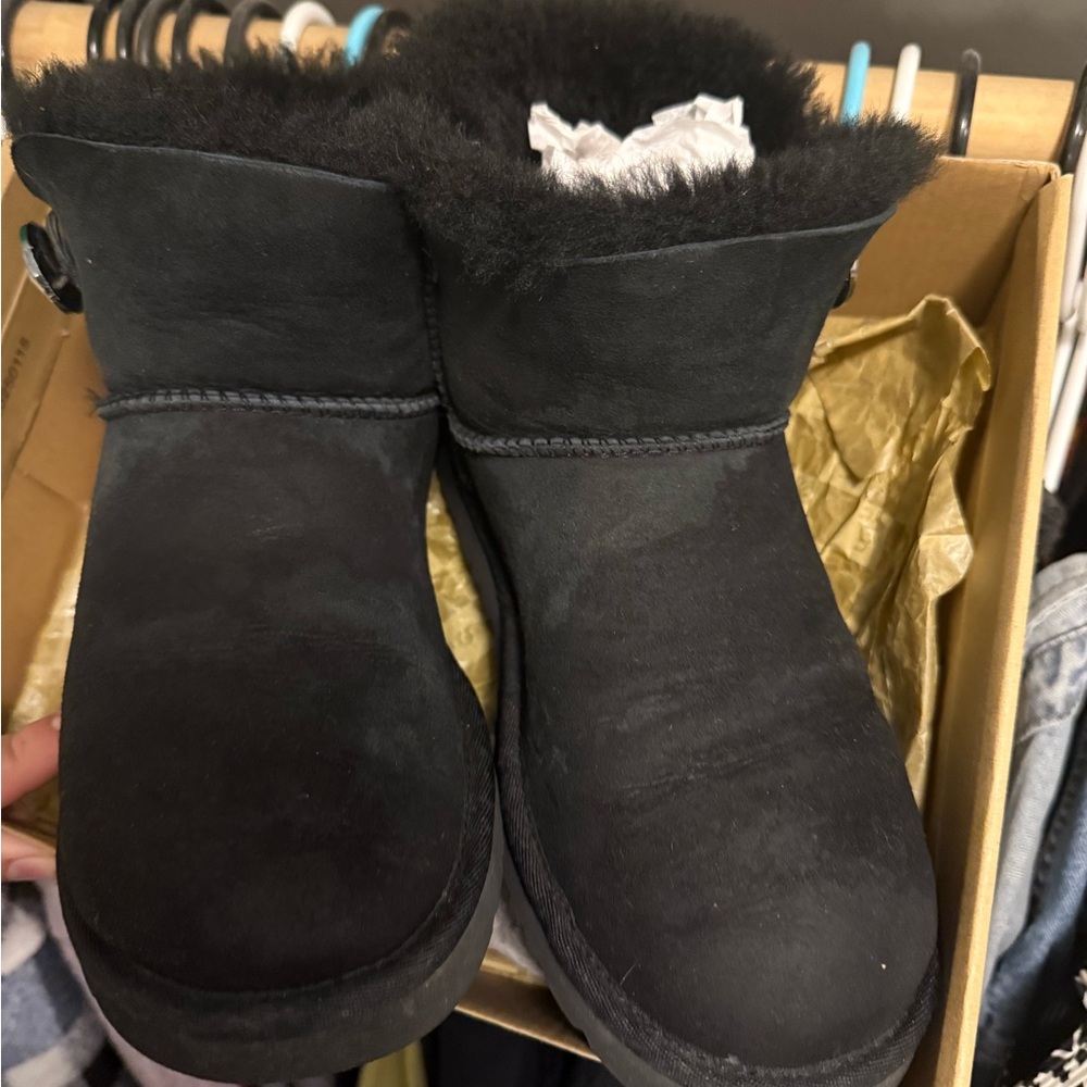 UGG Charcoal Suede Boots